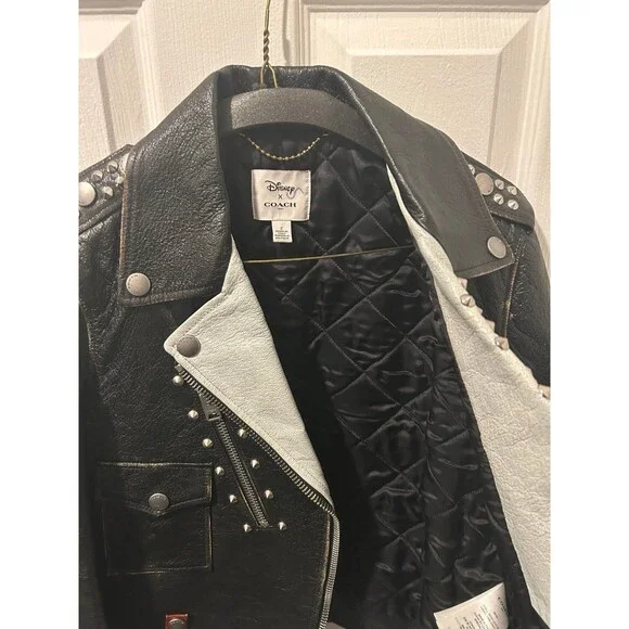 Disney x Coach limited edition leather color block Mickey Moto